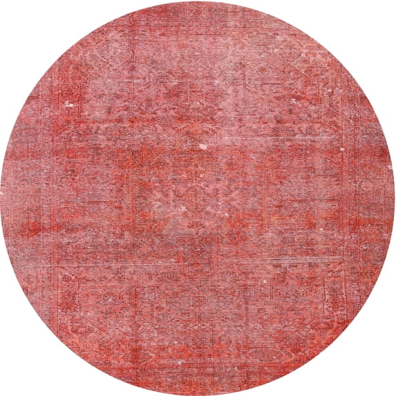 Ahgly Company Indoor Round Traditional Red Persian Area Rugs, 4' Round