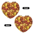 thumbnail image 2 of Uemuo Autumn Mosaic Maple Leaves Print Compact Portable Pocket Makeup Mirror - Leather Cover, Elegant Travel Cosmetic Mirror for Purse, Pocket, and Handbag-Heart Shape, 2 of 9