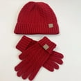 thumbnail image 4 of DHFJKG Winter Knit Jacquard Scarf Hat Gloves Set Unisex Solid Color Warm Long Scarves Beanie Mittens 3PCS Cozy Windproof Warm Set, 4 of 4