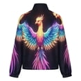 thumbnail image 6 of Jackets for Women Winter Coat Jackets Flannel Stand Collar Jacket(Colorful Phoenix Bird Art,Size:S-4XL), 6 of 7