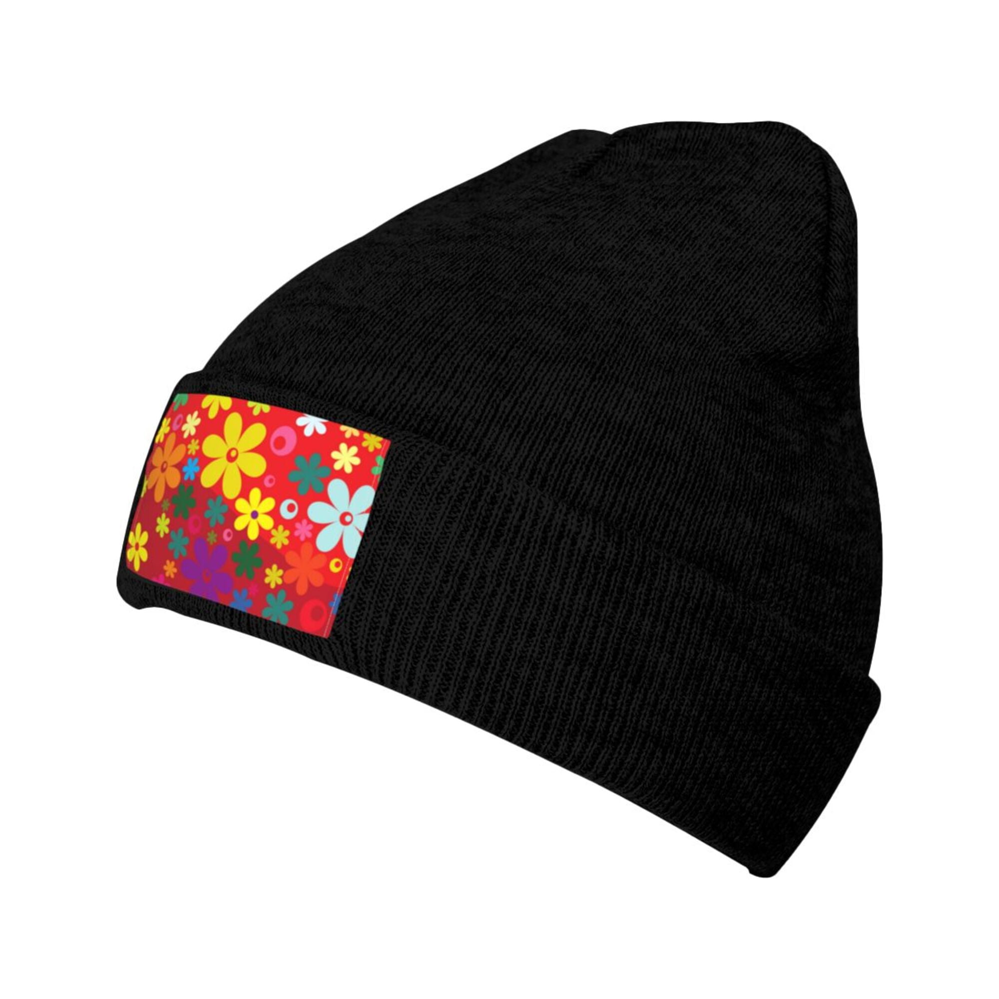 ZICANCN Flower Ornament Decoration Knit Beanie Hat, Winter Cap