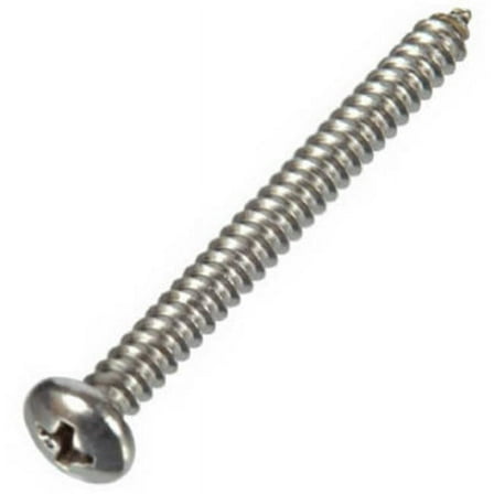 Hillman Fasteners 823218 6 x 0.5 in. Stainless Steel Phillips Pan Head Sheet Metal Screw - 100 Pack