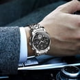 thumbnail image 4 of OLEVS Watches For Men Chronograph Multifunction Business Dress Luxury Casual Analog Moon Phase Flywheel Quartz Stainless Steel Waterproof Luminous Men Wrist Watches Reloj Para Hombre Black Dial, 4 of 13