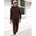 thumbnail image 2 of COOFANDY Men's Tracksuit 2 Piece Hoodie Sweatsuit Sets Casual Athletic Jogging Suits Waffle Plaid Jacquard Outfits, 2 of 9