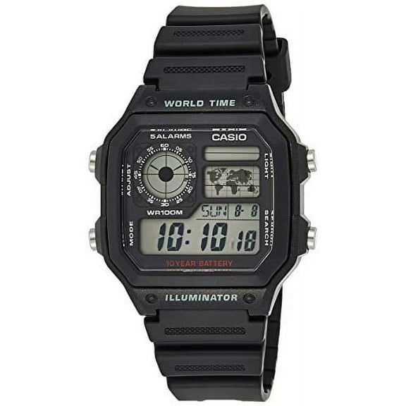 Casio Men's AE1200WH-1A World Time Multifunction Watch