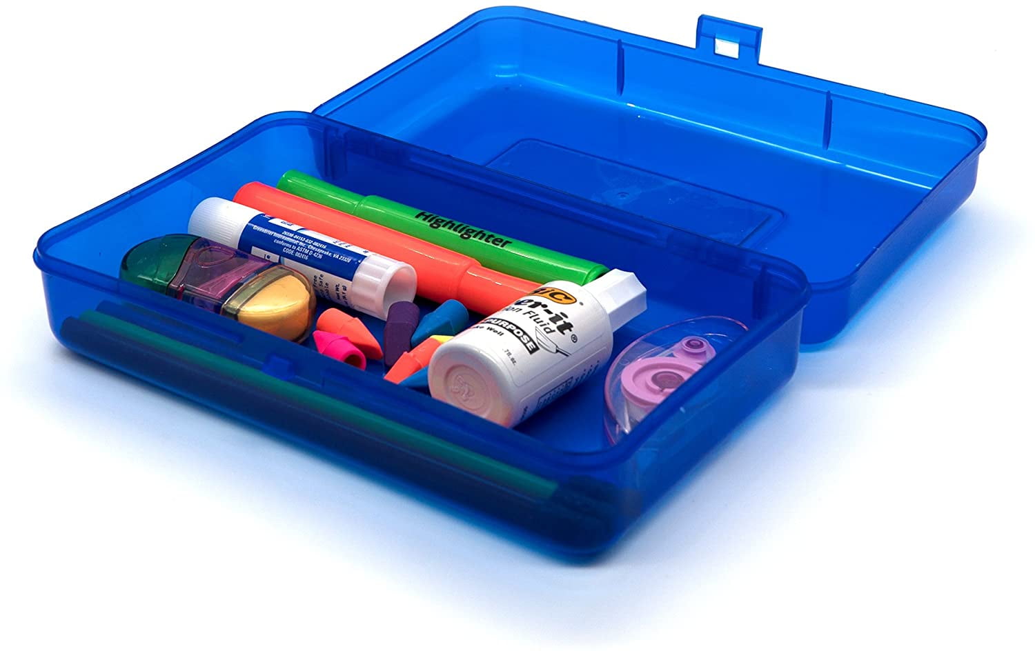 Emraw Utility Storage Box - Bright Color Multi Purpose Pencil Box for School Supplies Durable Plastic Pencil Box, Small