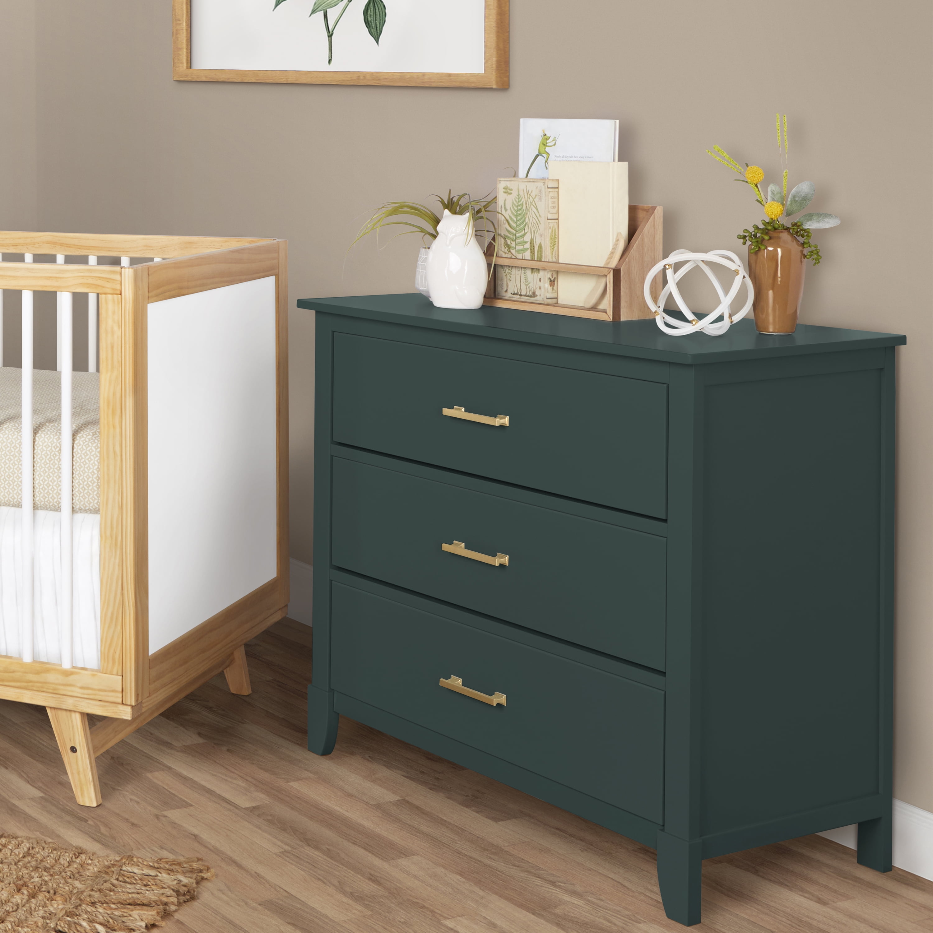 Dream On Me - Brandclub - Dream On Me Universal 3 Drawers Chest Mid Century  Modern In Olive, Model #600-OLIVE