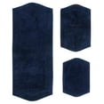 thumbnail image 4 of Home Weavers Waterford Collection 100% Cotton Non-Slip Bathroom Rug Set Machine Washable Bathroom Rug-17"x24", Bath Rug- 21"x34", Runner- 22"x60", Navy Color 3 Piece Bath rug set, 4 of 8