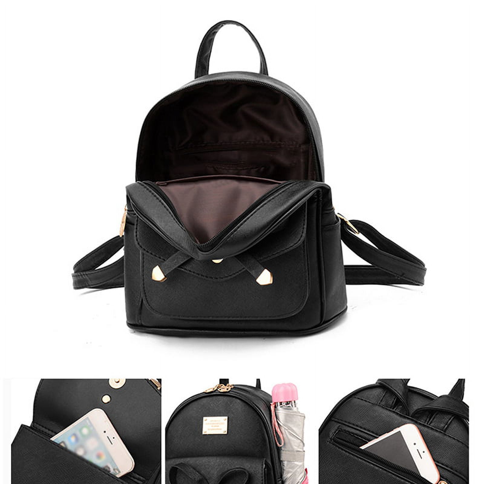 Women Mini Backpack Fashion Bowknot Cute Casual Daypack Faux  display picture 1