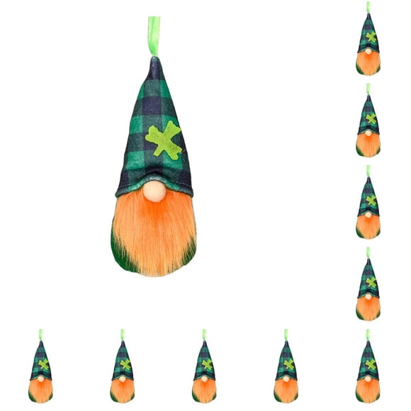 Bearachild Colgante del día de San Patricio Colgantes de muñecas sin rostro Gnome Doll Tipo 6 Tipo 6 10Conjunto