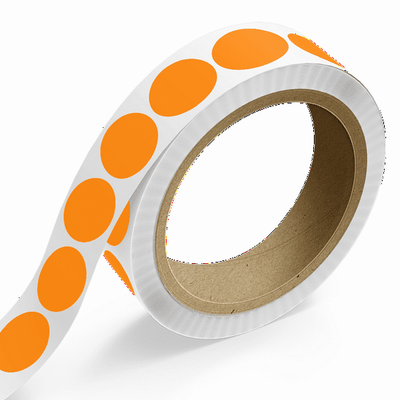 JAM Paper Standard Label Rolls, Oval, 1 1/2 x 2, Neon Orange, 125 Labels/Roll