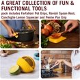 thumbnail image 3 of SHIBA-Fun Silicone Kitchen Tools in Gift Box/ 4 Big Pasta Shaped Kitchen Gadgets/Farfalloni Pot Grips, Ravioli Spoon Rest, Conchiglie Lemon Squeezer and Penne Pan Grip/Pasta Grande No.4 by, 3 of 4