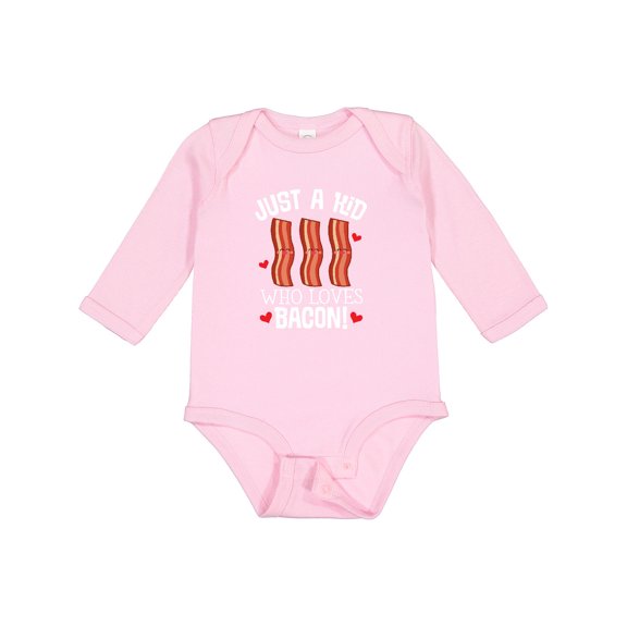Inktastic Just a Kid Who Loves Bacon Boys or Girls Long Sleeve Baby Bodysuit