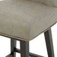 thumbnail image 4 of CHITA 26 in Upholstered Swivel Counter Bar Stools with Back&Wood Legs Set of 2, Faux Leather in Stone Gray, 4 of 8