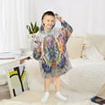 thumbnail image 6 of BZSMCE Kids Wearable Blanket Hoodie Warm and Cozy Mandala Butterfly Flannel Sweatshirt, 6 of 7
