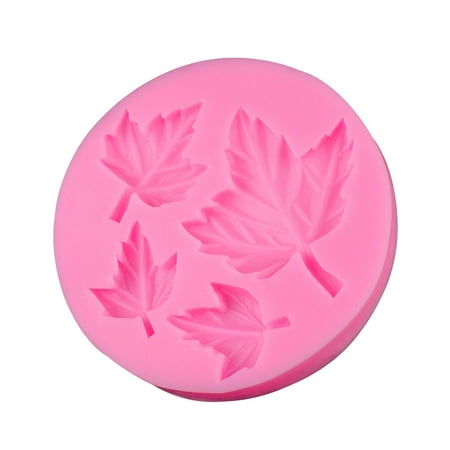 

3D Leaf Shaped Silicone Mold Cake Decorating Tools Bakeware Cupcake Dessert Chocolate Fondant Mold (Pink)