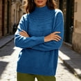 thumbnail image 7 of MYAOYINo Boundaries Womens Ribbed Mock Neck Sweater Textured Pattern Long Sleeve Knit Blouse, 7 of 7