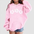 thumbnail image 2 of Staki Cute Hoodie Kids Girls Aesthetic Preppy Flower Hoodies Beach Graphic Pullover 3-12Y(Pink,5-6 Years), 2 of 5