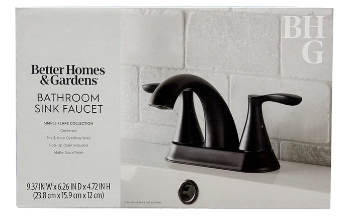 Better Homes & Gardens Simple Flair 4" Centerset Bathroom Faucet in Matte Black