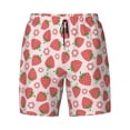 thumbnail image 4 of Lsque Mens Swim Trunks Strawberry Flower Pattern - Bathing Suit Compression Liner - Beach Swim Shorts Swimwear - (S-3XL) - Stretch Quick Dry -XX-Large, 4 of 9