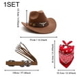 thumbnail image 4 of Hsqqdc 3-Piece Western Themed Accessory Set, Cowboy Hat Bandana and Belt for Themed Parties, 4 of 7