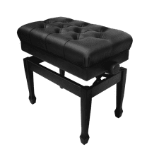 Adjustable Piano Bench with Storage Imports Genuine Leather Wooden Piano Stool with Padded Cushion