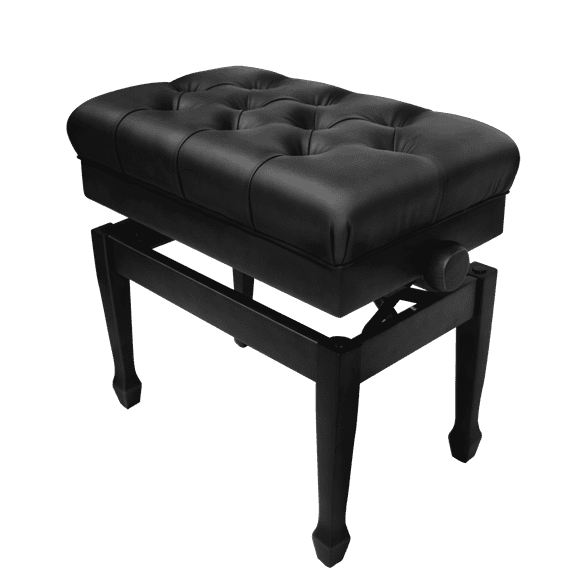 Adjustable Piano Bench with Storage Imports Genuine Leather Wooden Piano Stool with Padded Cushion