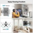 thumbnail image 3 of MountFTV Full Motion TV Wall Mount with 360°Rotation for 13-42 Inch TVs and Monitors, Corner TV Wall Mount with Articulating Arm Swivels, Tilts, and Extends, Supporting up to 44lbs & 200x200mm, 3 of 8