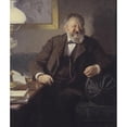 thumbnail image 2 of Peder Severin Krøyer 12x14 Black Ornate Wood Framed Double Matted Museum Art Print Titled: The Author Sophus Schandorph (1895), 2 of 5
