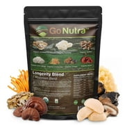 Go Nutra - Organic 7 Mushroom Supplement, Longevity Mushroom Powder with Lions Mane, Chaga, Maitake, Reishi, Cordyceps & more Mushroom Coffee, 8 oz.