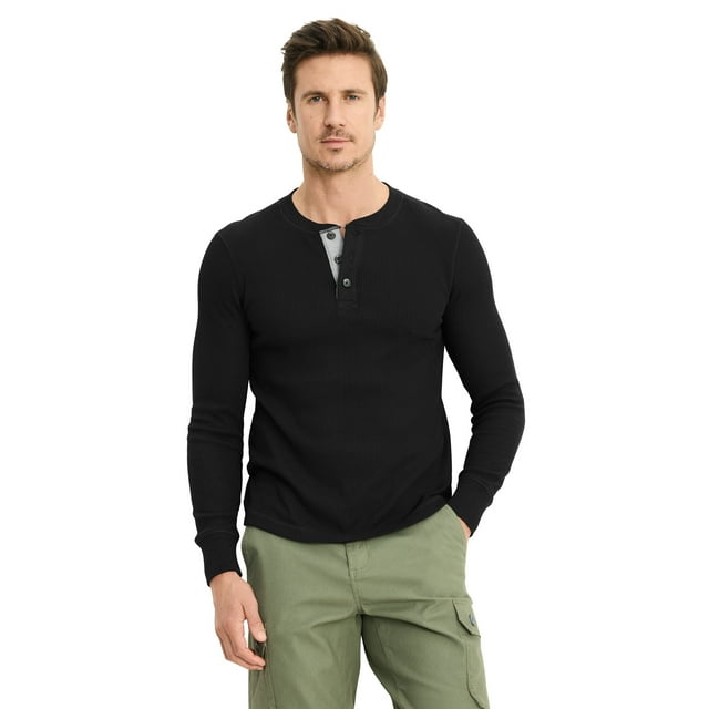 Jockey Men's Long Sleeve Waffle Henley