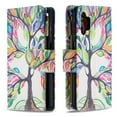 thumbnail image 4 of Dteck Case for Samsung Galaxy A32 5G 6.4-inch,Magnetic Patterned Leather Zipper Card Holder Wallet Flip Case Kickstand Shockproof with Hand Strap Cover ,Tree, 4 of 6