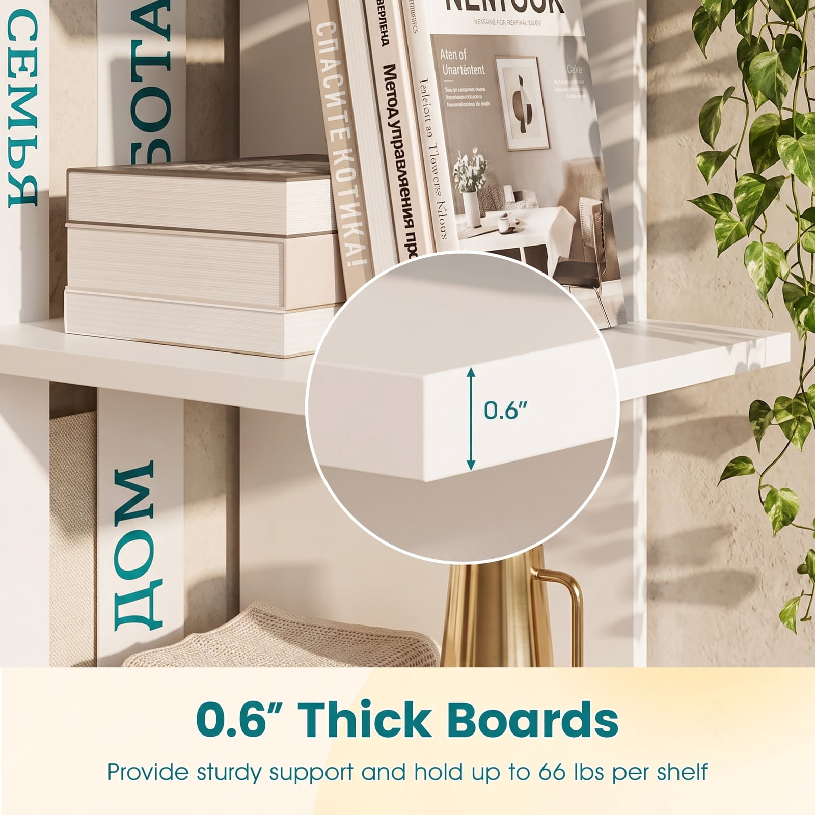 Furnibear 3 Tier Wooden Bookshelf with Anti-Tipping Kit, Freestanding Open Bookcase Display Storage Shelf for Living Room Bedroom Home Office, Engineered Wood, White