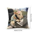 thumbnail image 3 of Funny Office Humor Pillow Cover 18x18, “Office Livestock” Cow & Horse Suit Print, Soft Washable Cushion Cover with Hidden Zipper for Desk Chair, Cubicle or Work From Home Gift, 3 of 6