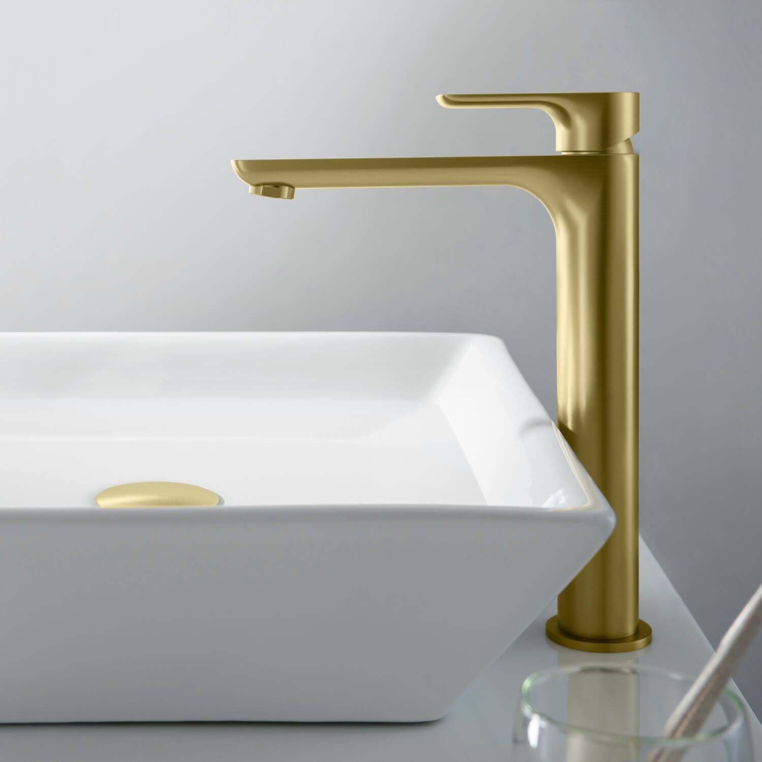 Kibi Tender-T Single Handle Bathroom Vessel Sink Faucet with Pop Up Drain