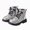 Z03-Silver, variant on WXFAZCVU Girls Ankle Boots Water Proof Leather Boots with Side Zipper & Lace Up for Kids Size 1