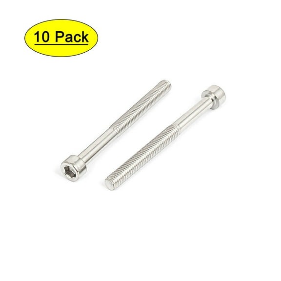 Uxcell M6x65mm Stainless Steel Half Thread Hex Socket Head Cap Screws Bolts 10 Pack