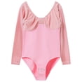thumbnail image 5 of Girls' Solid Color Long Sleeved Round Neck Dance Practice Uniform Medium And Large Children's Jumpsuit, 5 of 5