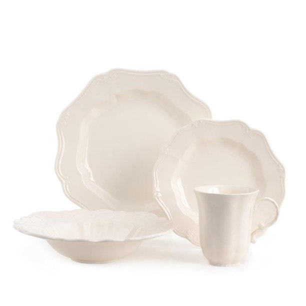Country Estate White Dinner Set, 16 Piece