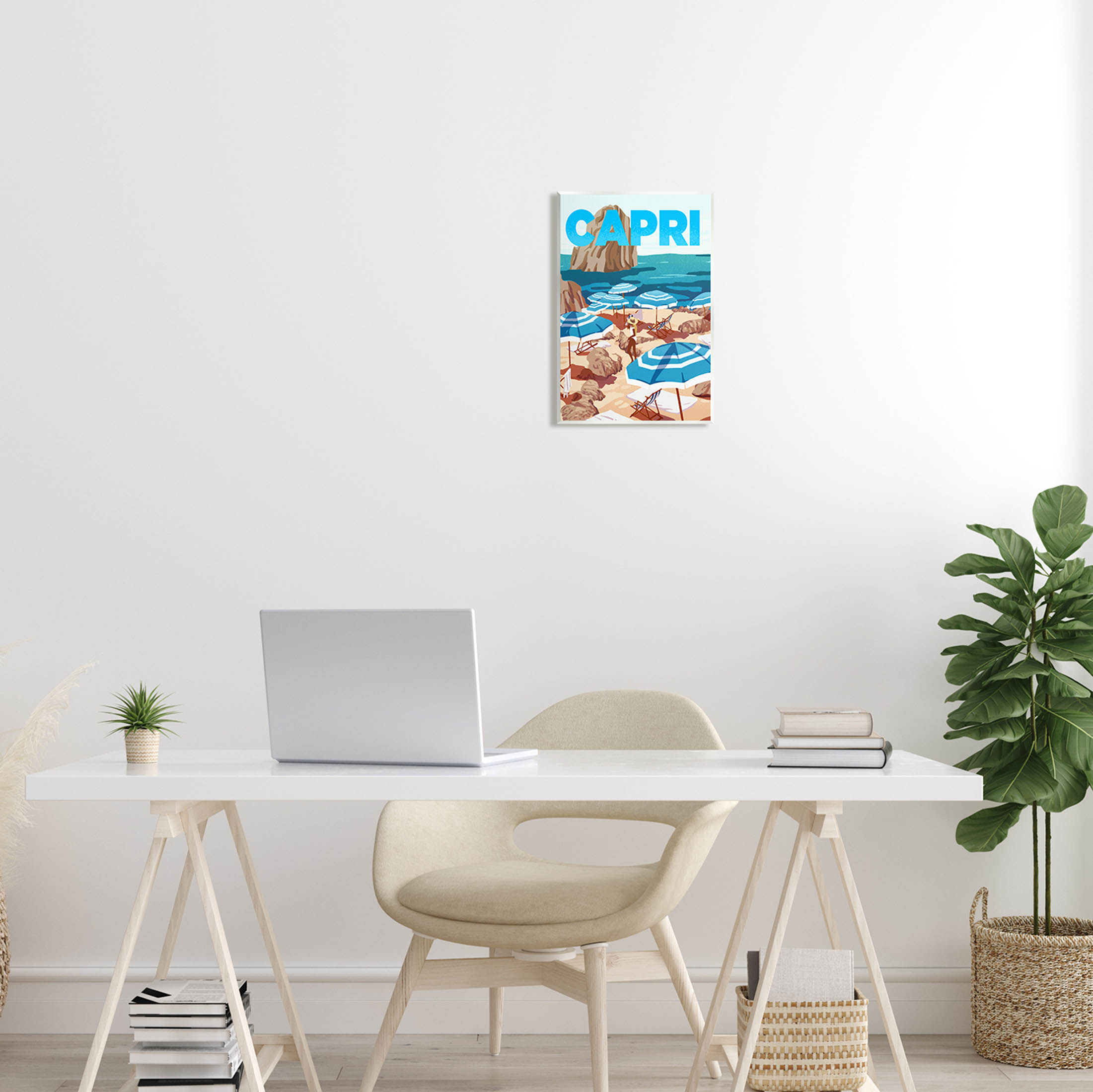 Stupell Industries Capri Italian Summer Beach Island Graphic Art Unframed Art Print Wall Art, Design by Ziwei Li
