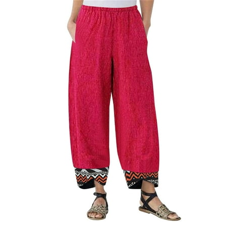 

Maternity Womens s Loose Casual Fashion Pants Casual Printed Multicolor Cotton Linen Pants Womens s Straight Leg Dress Pants