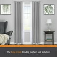 thumbnail image 2 of Kenney Fast Fit Easy Install Buchanan Decorative Steel Double Curtain Rod, 36-66" Adjustable Length, 5/8" Dia., Brushed Nickel, 2 of 5