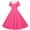 Hot Pink, variant on Vornjynx Kids Girls Dresses Button-Up Collar Short Sleeve A-Line Flare Party Princess Dress Pink Size 8