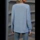 thumbnail image 4 of Camisas de Larga para Mujer, Jersey de Cuello en V A Rayas, Corte Holgado, Blusas Y2K con Botones, Conjuntos de Otoño para Mujer. Azul XXL, 4 of 9