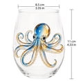 thumbnail image 3 of Artisanal Octopus Glassware, 2D Octopus Stemless Wine Glasses, Ocean Fantasy Embossed Glass Collection, Handcrafted Marine Animal Bar Glass, Coastal Home Decor Gift, 3 of 8