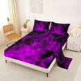 thumbnail image 2 of Feelyou Halloween Spooky Ghost King Sheets, Western Gothic Bedding, Purple Magenta, 4pcs, 1 Flat Sheet, 1 Fitted Sheet and 2 Pillowcases, 2 of 5