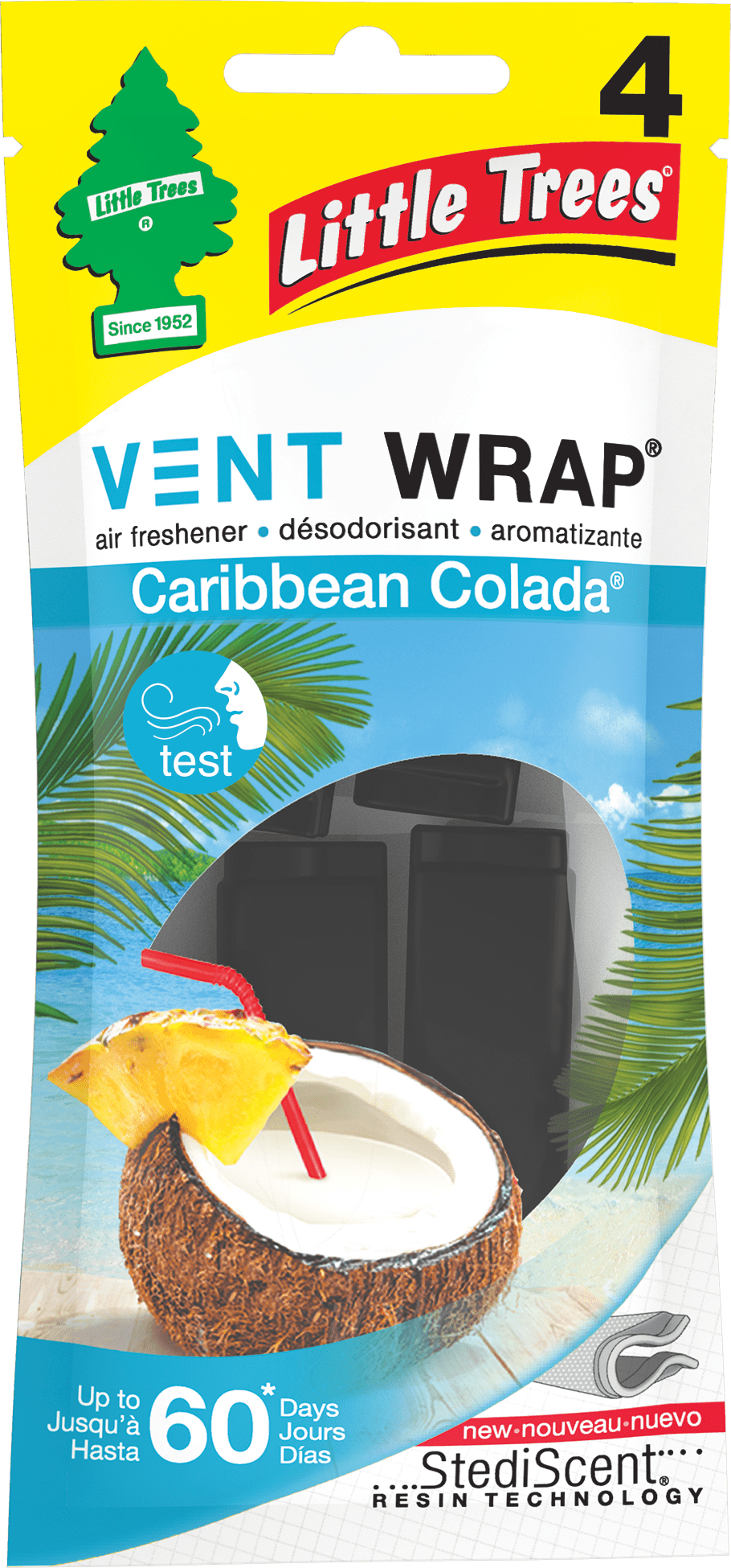 Buy Little Trees Air Freshener Vent Wrap Caribbean Colada 4Pack Online at Lowest Price in Nepal