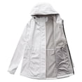thumbnail image 5 of Women's Softshell Jacket with Hood Fleece Lined Windbreaker Zip Up Button Winter Insulated Long Warm Jacket, 5 of 5