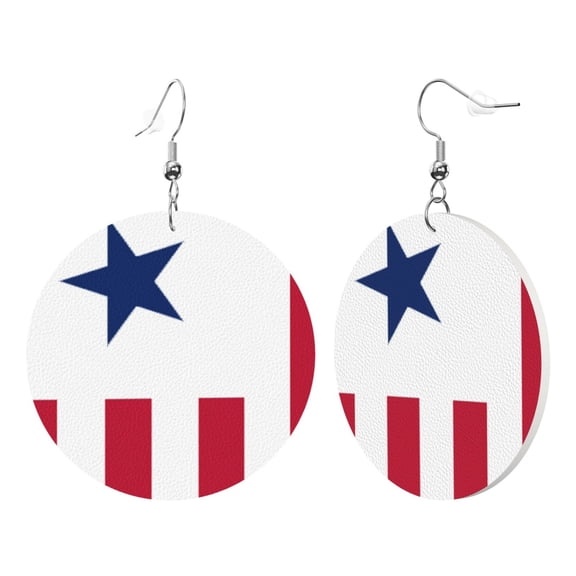 Flag Of Liberian Dangle Round Lightweight Drop Circle Earrings For Women