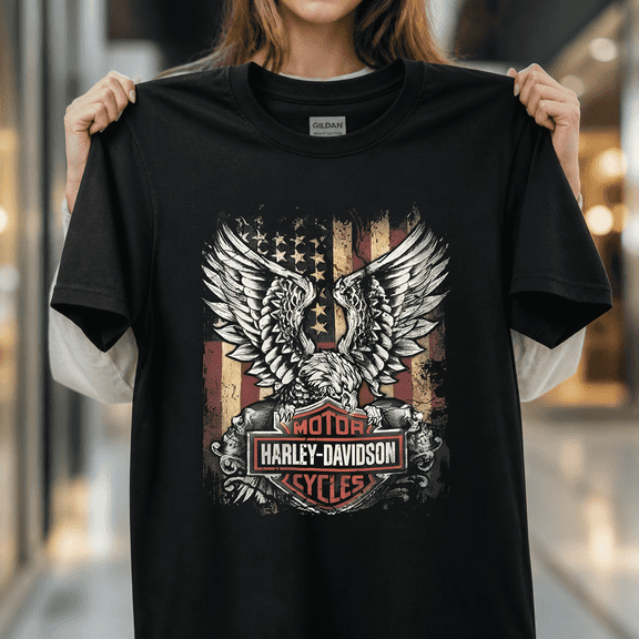 Harley Davidson Custom Freedom Biker Motorcycle Logo Graphic Tee Unisex T-Shirt V60050, S - 5XL